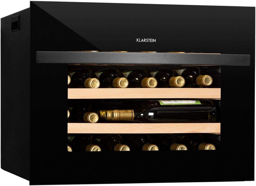 Built In Wine Cooler 51L Single Zone Glass Door Drinks Fridge 24 Bottles