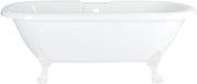 White Double Ended Roll Top Bath 1780x825mm Freestanding White Claw Feet