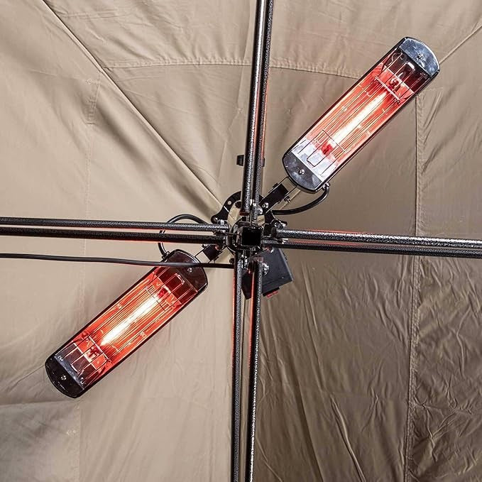 Outdoor Infrared Patio Heater 1600W Foldable Electric Radiant Heat for Gazebo
