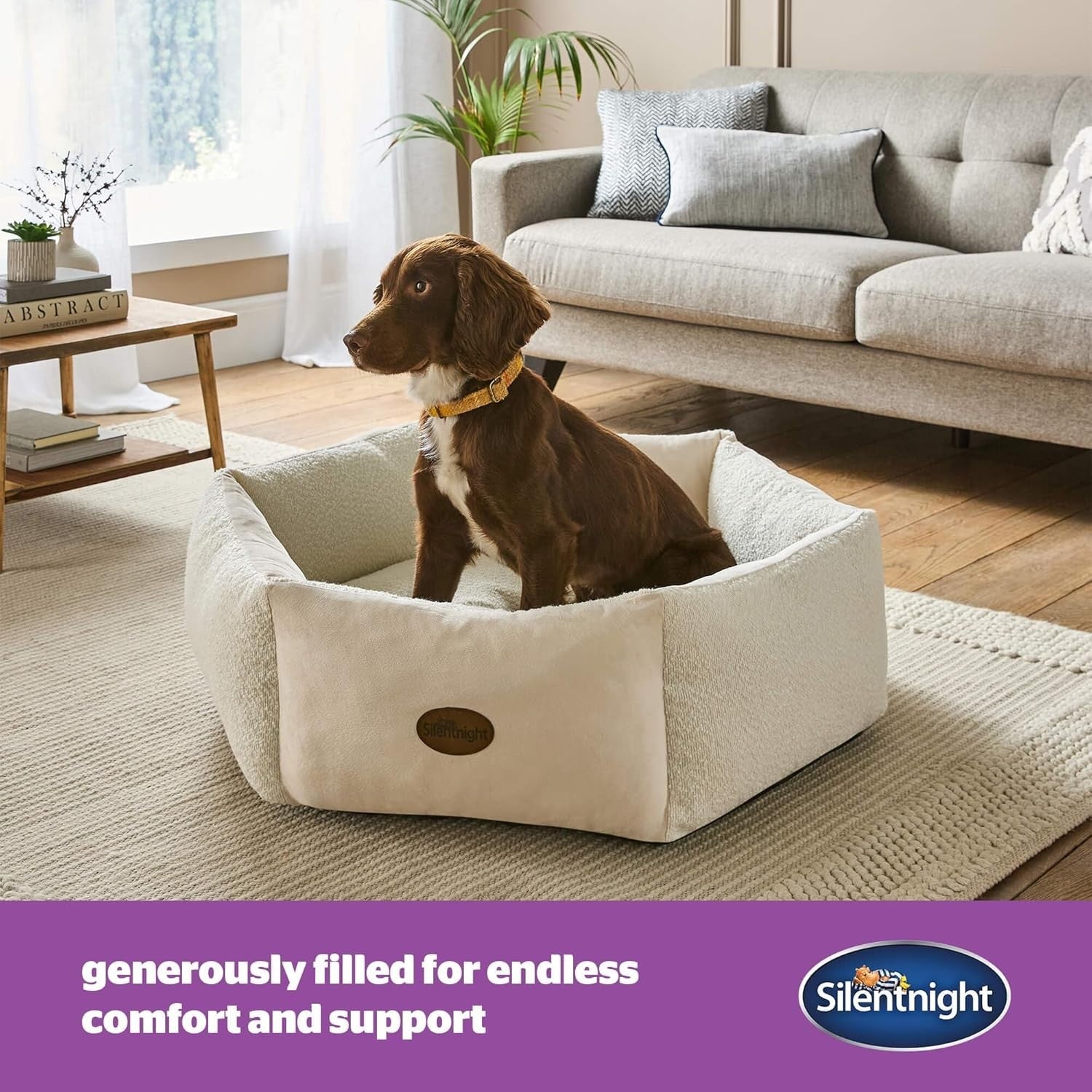 Medium Donut Dog Bed 75x19cm Plush Washable Calming