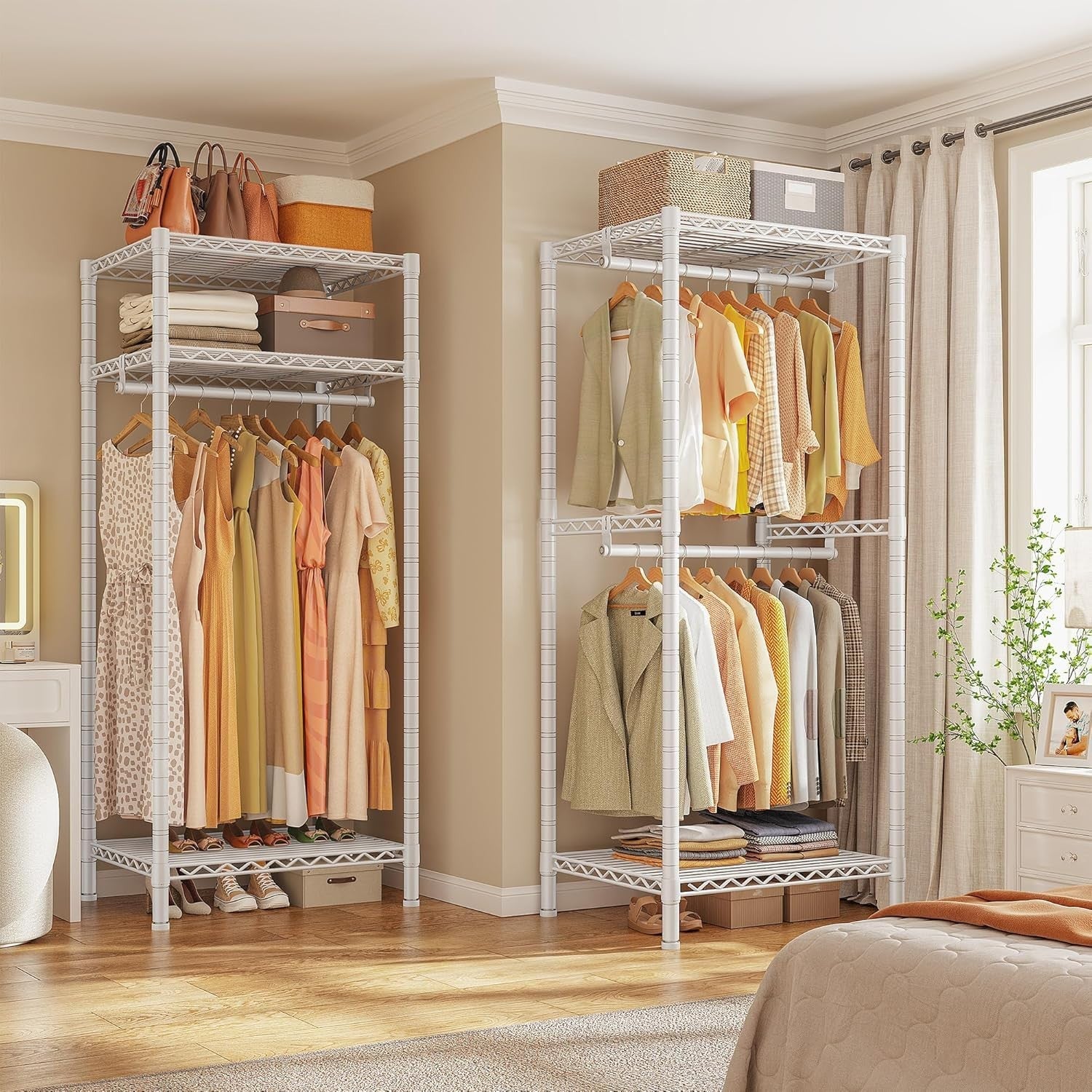 Heavy Duty Clothes Rail 380KG Adjustable Shelves Wardrobe White
