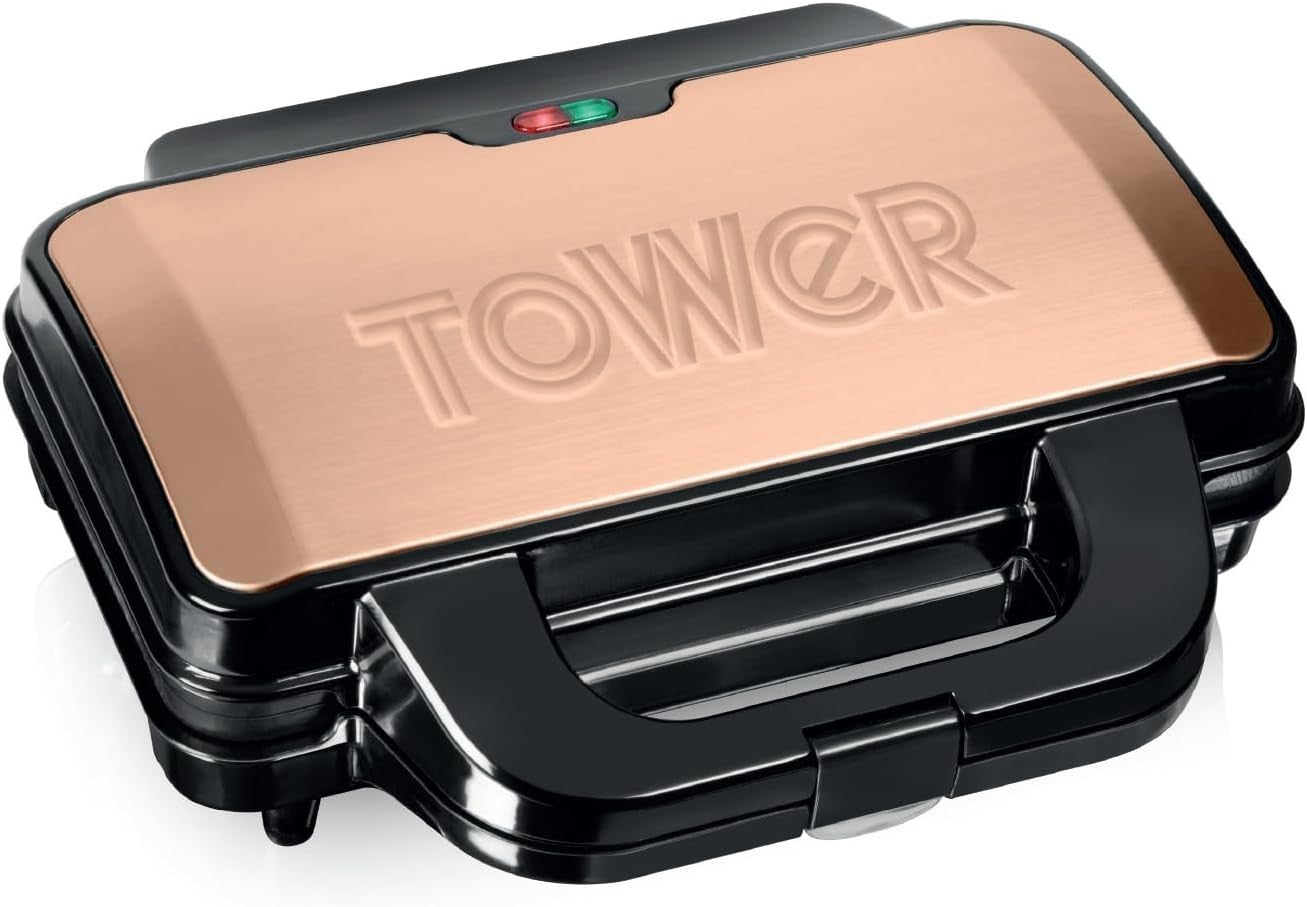 Deep Fill Sandwich Maker 4 Pocket Non-Stick Plates Automatic Temp Control 900W