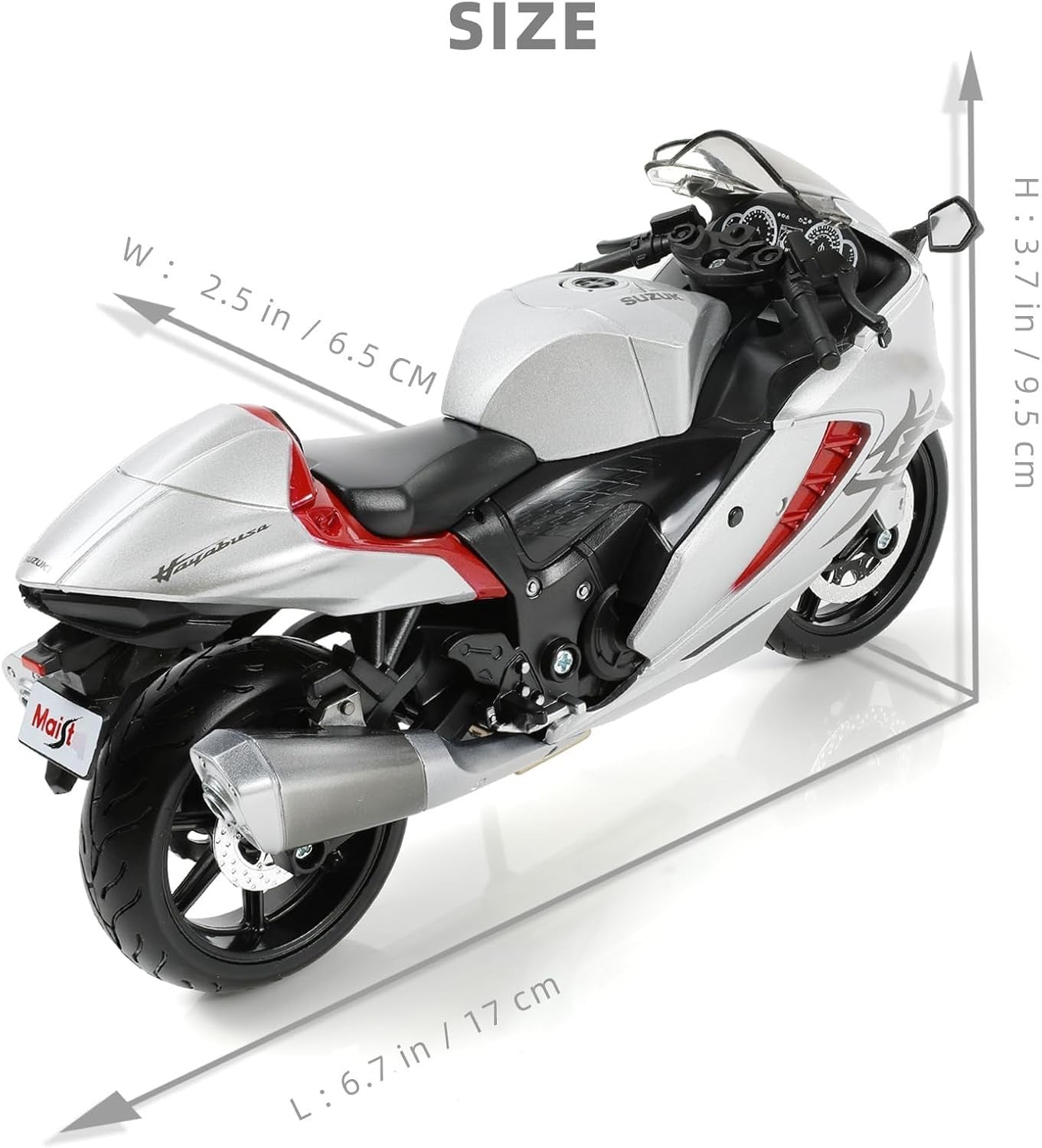 1:12 Diecast Sports Motorcycle Model - Silver Metal Build, Perfect Gift