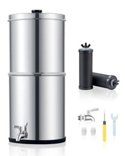 Gravity Fed Water Filter 8.5L Stainless Steel Countertop Purifier NSF