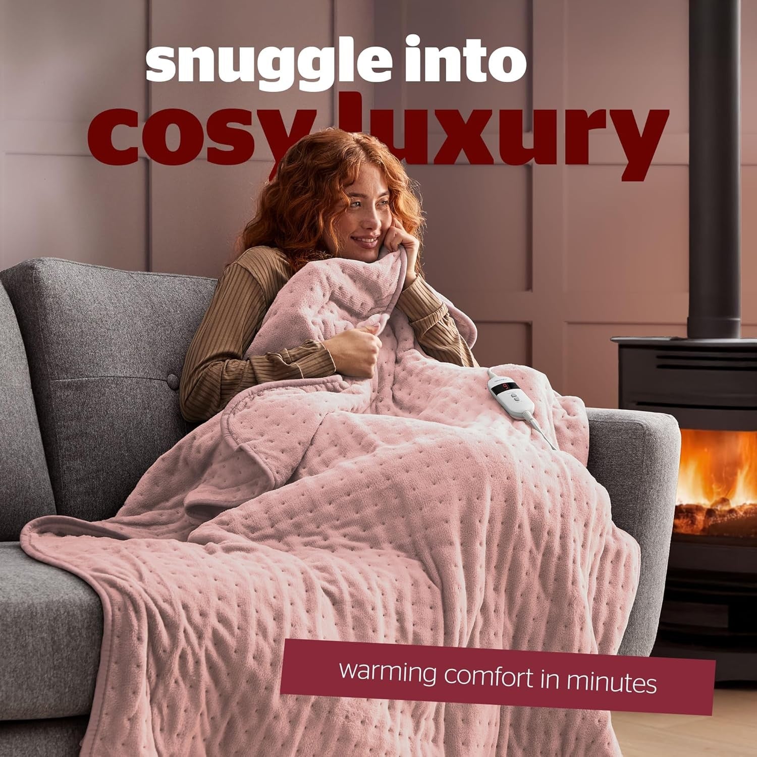 Electric Heated Throw Blanket 9 Heat Settings Fast Washable 120x160cm