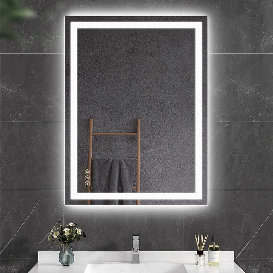 LED Bathroom Mirror 50x70cm Wall Mount Dimmable Light Demister IP44