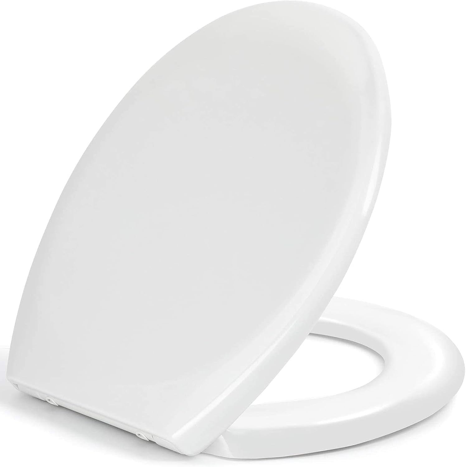 White Oval Toilet Seat Quick Release Anti-Bacterial Top Fix 45x37cm