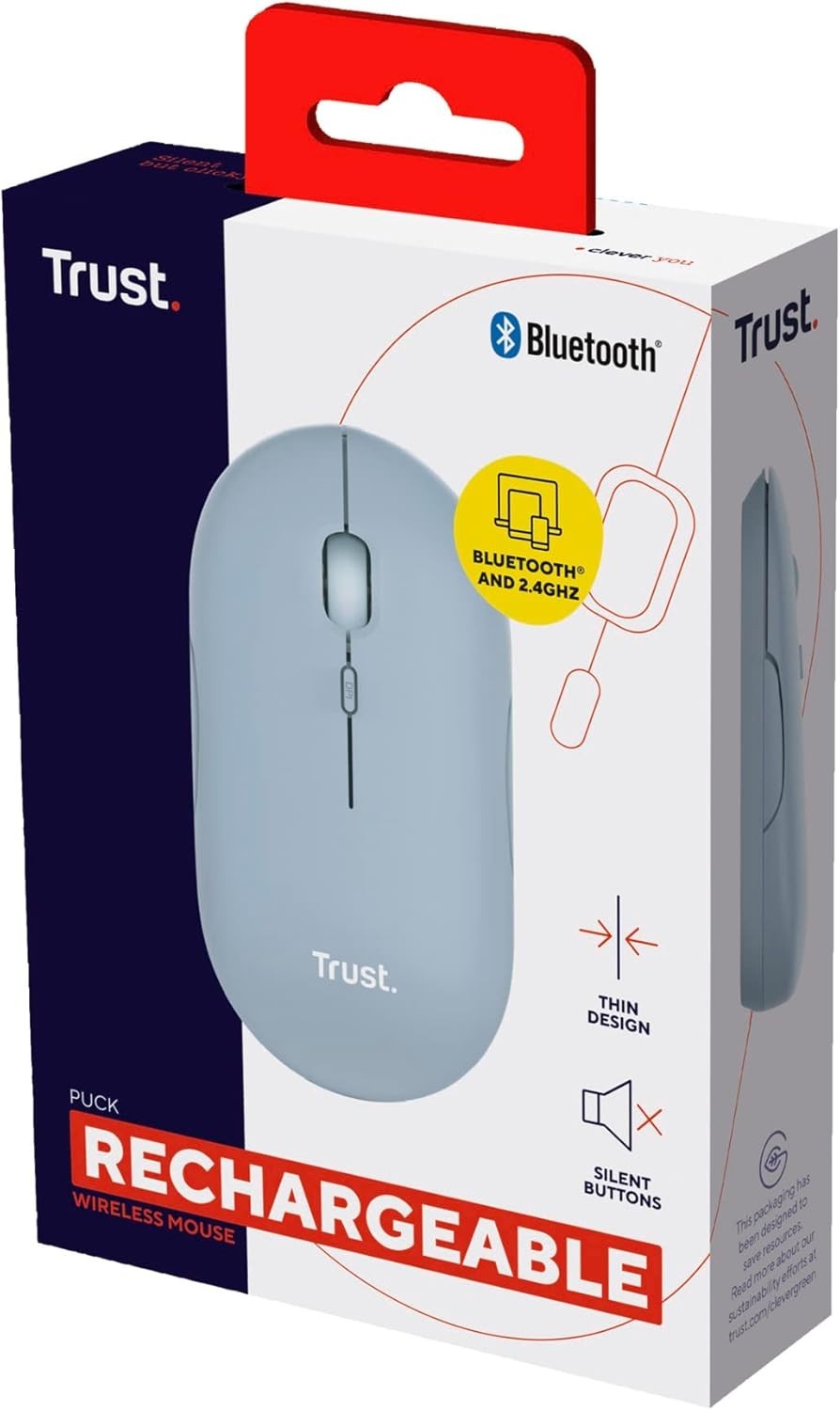 Ultra Slim Rechargeable Wireless Mouse Bluetooth 2.4G Silent
