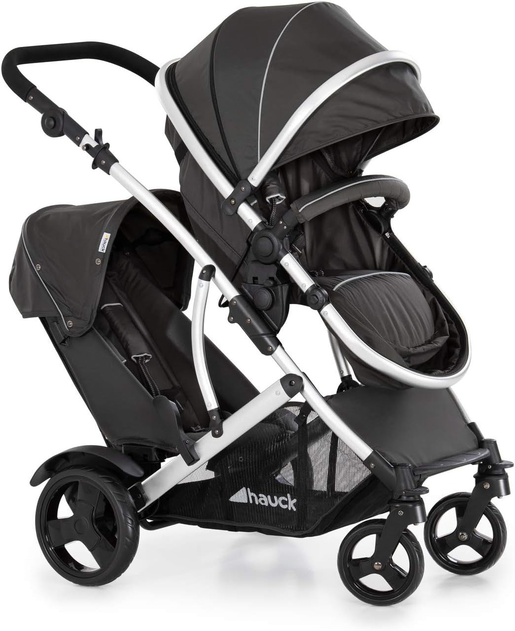 Double Tandem Pushchair for Baby & Toddler From Birth Compact Black