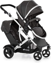 Double Tandem Pushchair for Baby & Toddler From Birth Compact Black