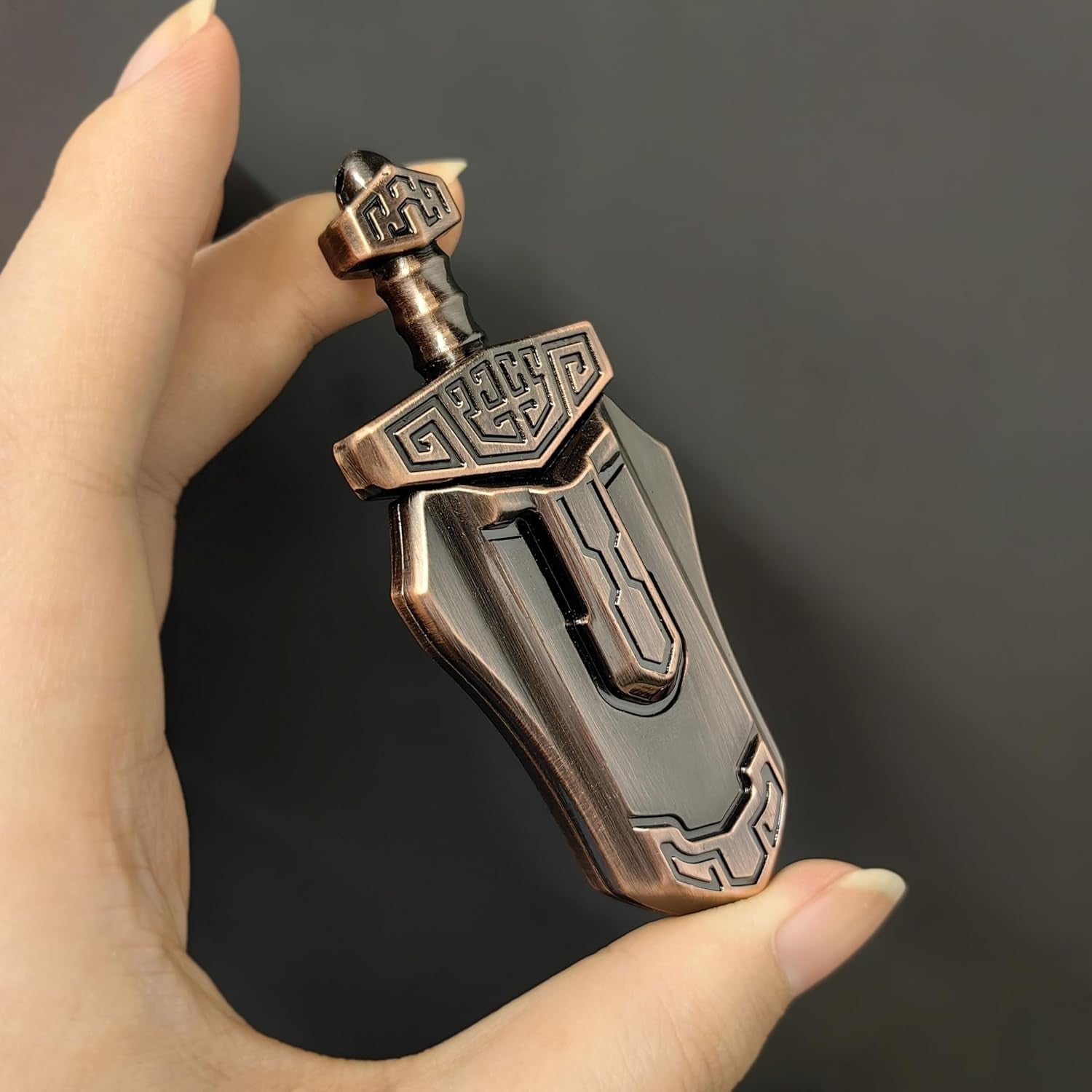 Bronze Magnetic Sword Fidget Slider Metal EDC Stress Relief Desk