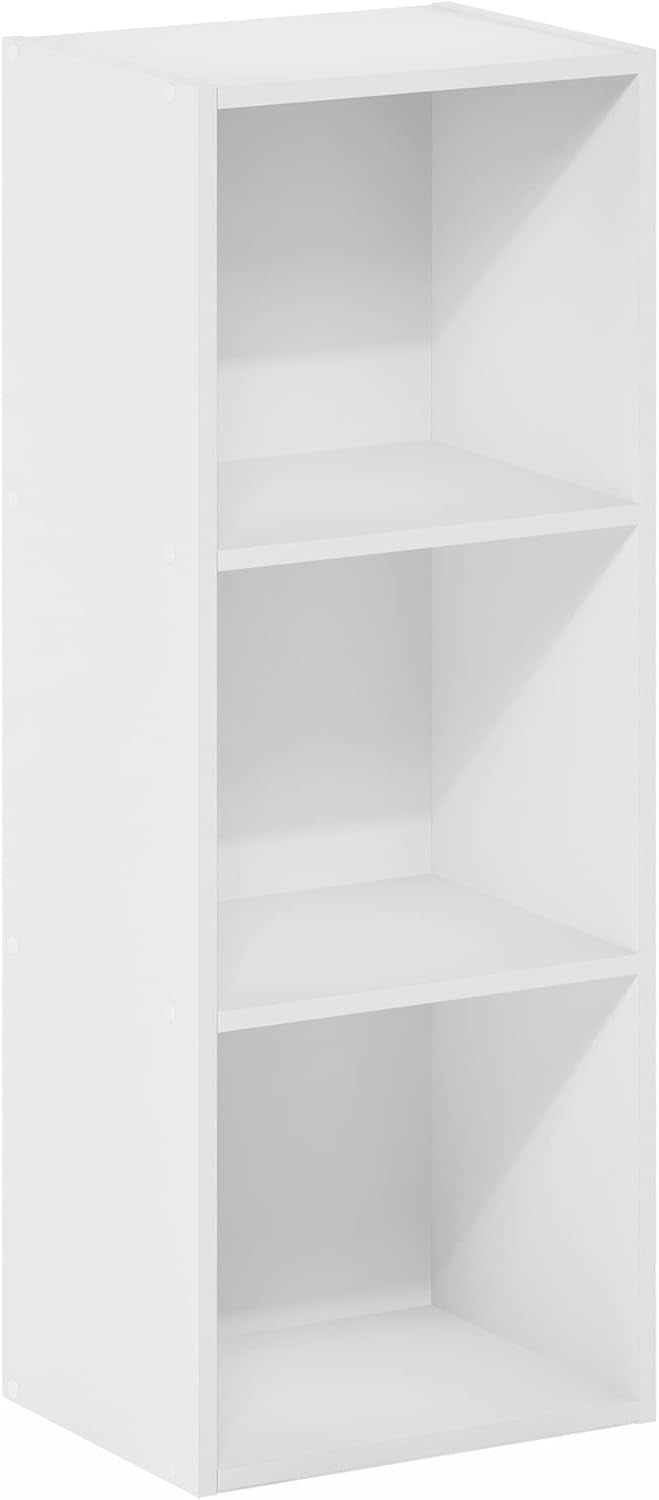 3 Cube No Tool Bookcase Small Storage Shelf Compact Organizer Bookshelf White