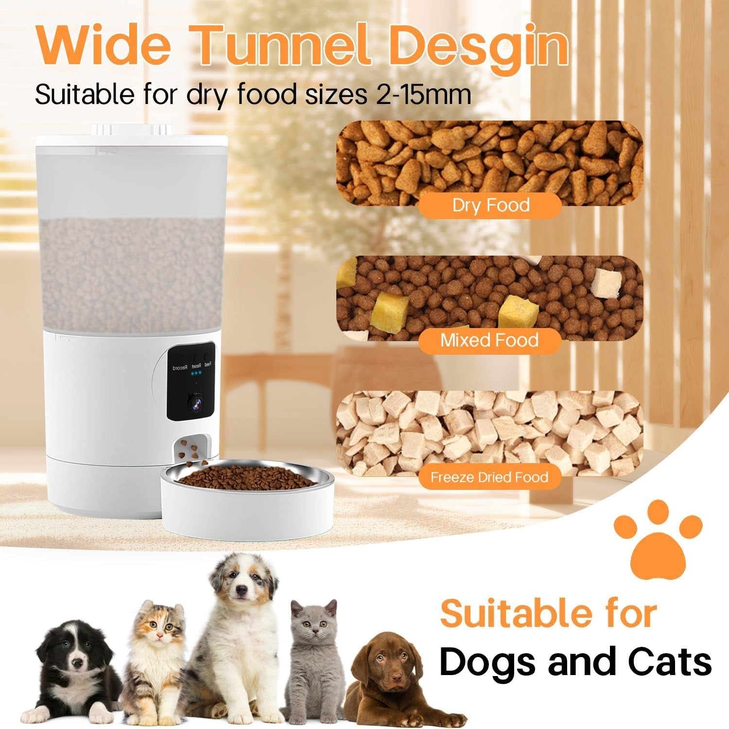 Smart Pet Feeder 2K Camera WiFi App Control 6L Auto Cat Dog Feeder