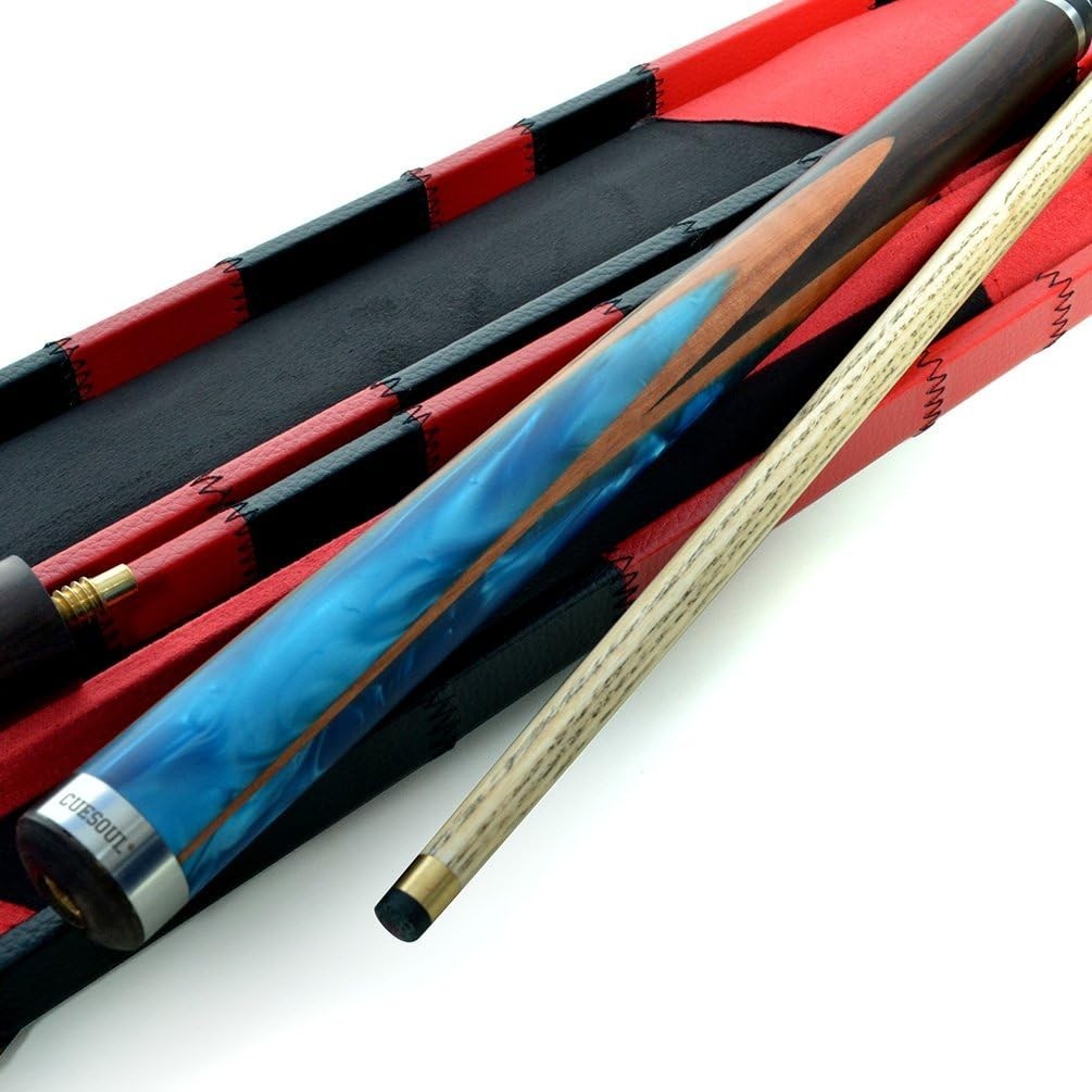 57" 3/4 Joint Snooker Cue 18oz 9.5mm Tip Extensions Hard Case