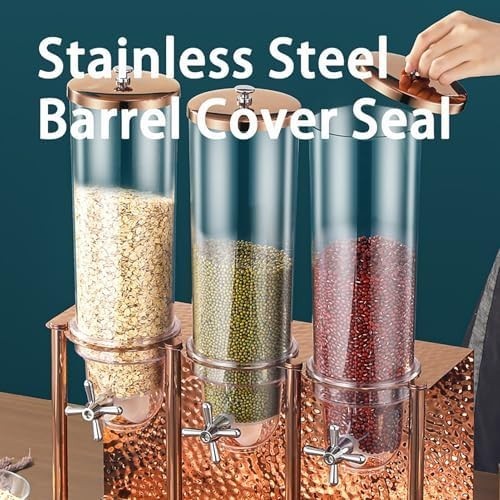 Stainless Steel Cereal Dispenser Rotating Dry Food Grain Storage Bin