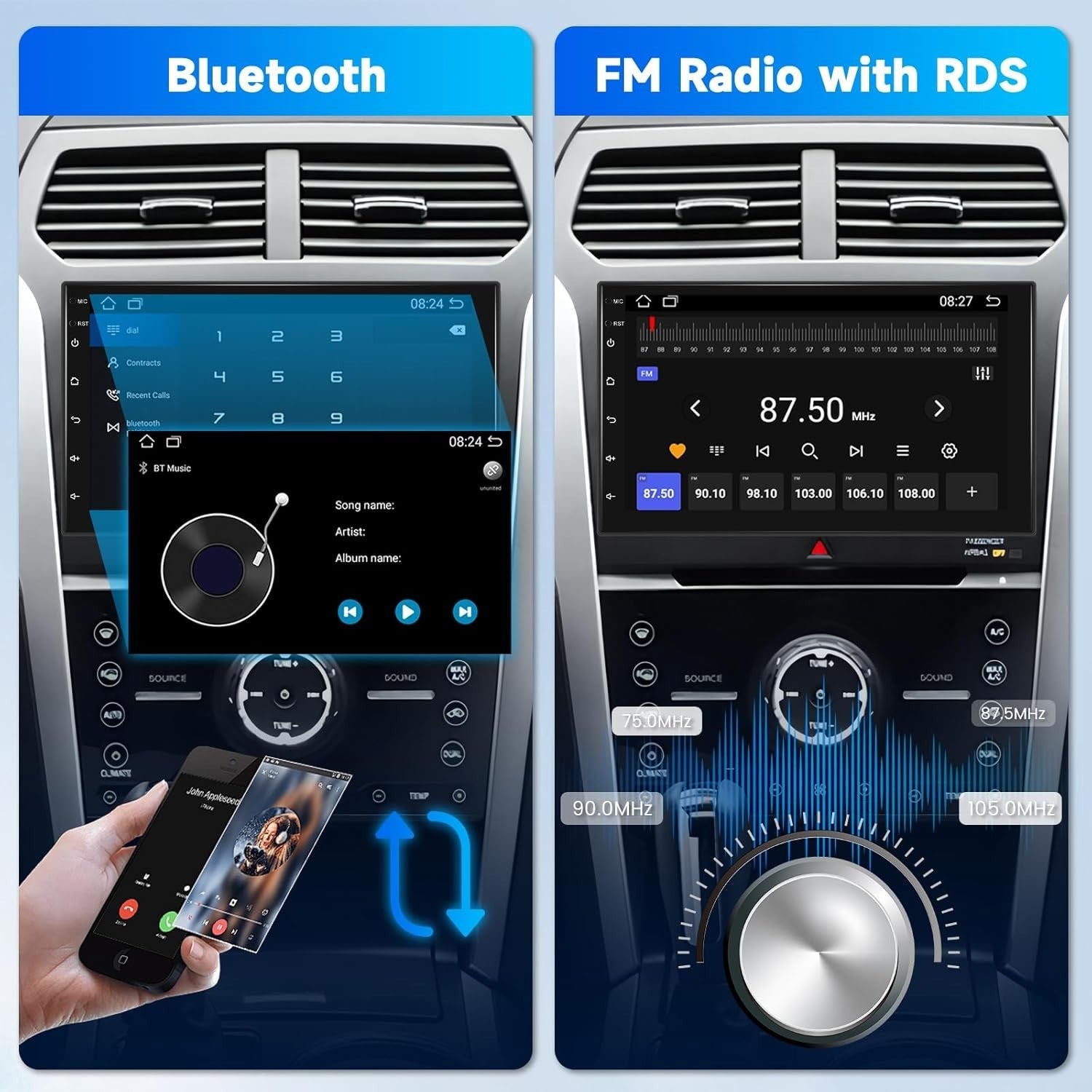 7" Android Car Stereo Double Din GPS Radio Bluetooth WiFi MP5