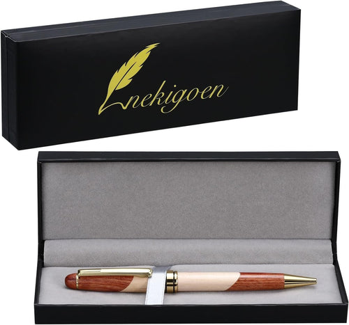 Handmade Wooden Ballpoint Pen Gift Set Executive Luxury Pen Box Black Ink