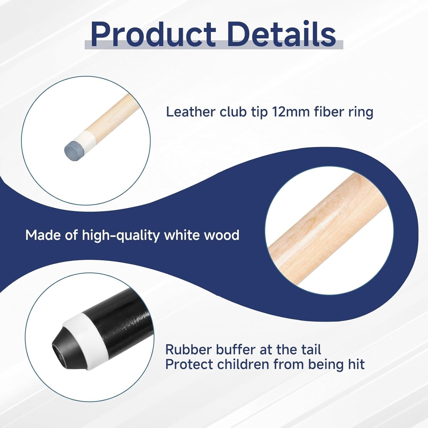 48in Pool Cue Set 2 Sticks 13mm Tip Canadian Wood 2pc 17–21oz