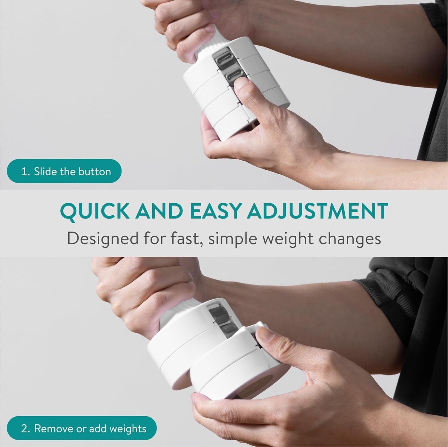 Adjustable Dumbbells Pair 1–3.5KG Compact Non-Slip Home Fitness Weights