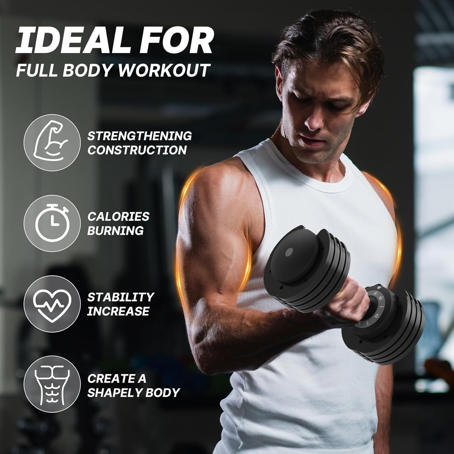 12kg Adjustable Dumbbell Set Pair 5-in-1 Quick Dial Non-Slip Home Gym