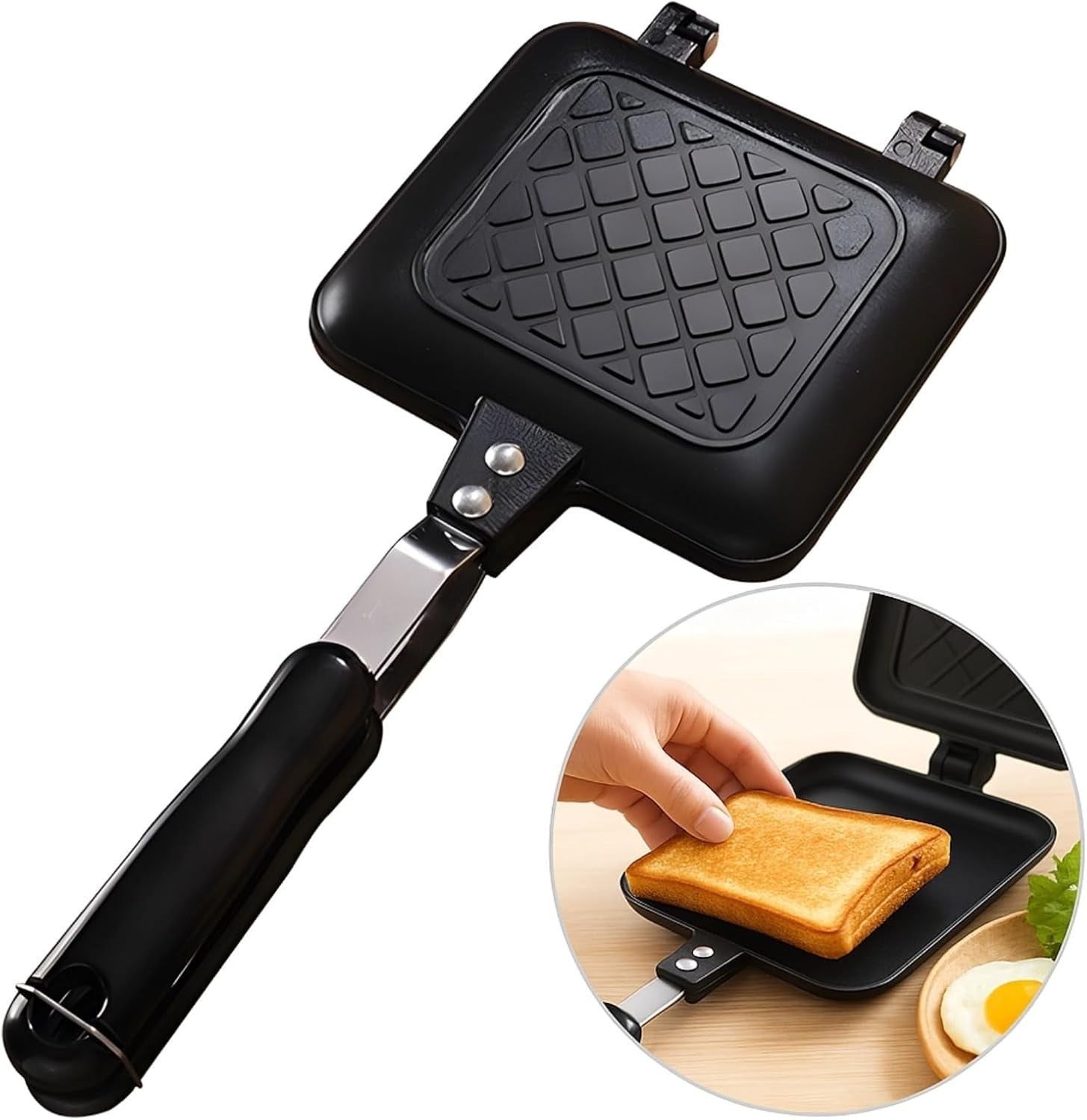 Aluminum Panini Press & Sandwich Maker Double-Sided Non-Stick Grill
