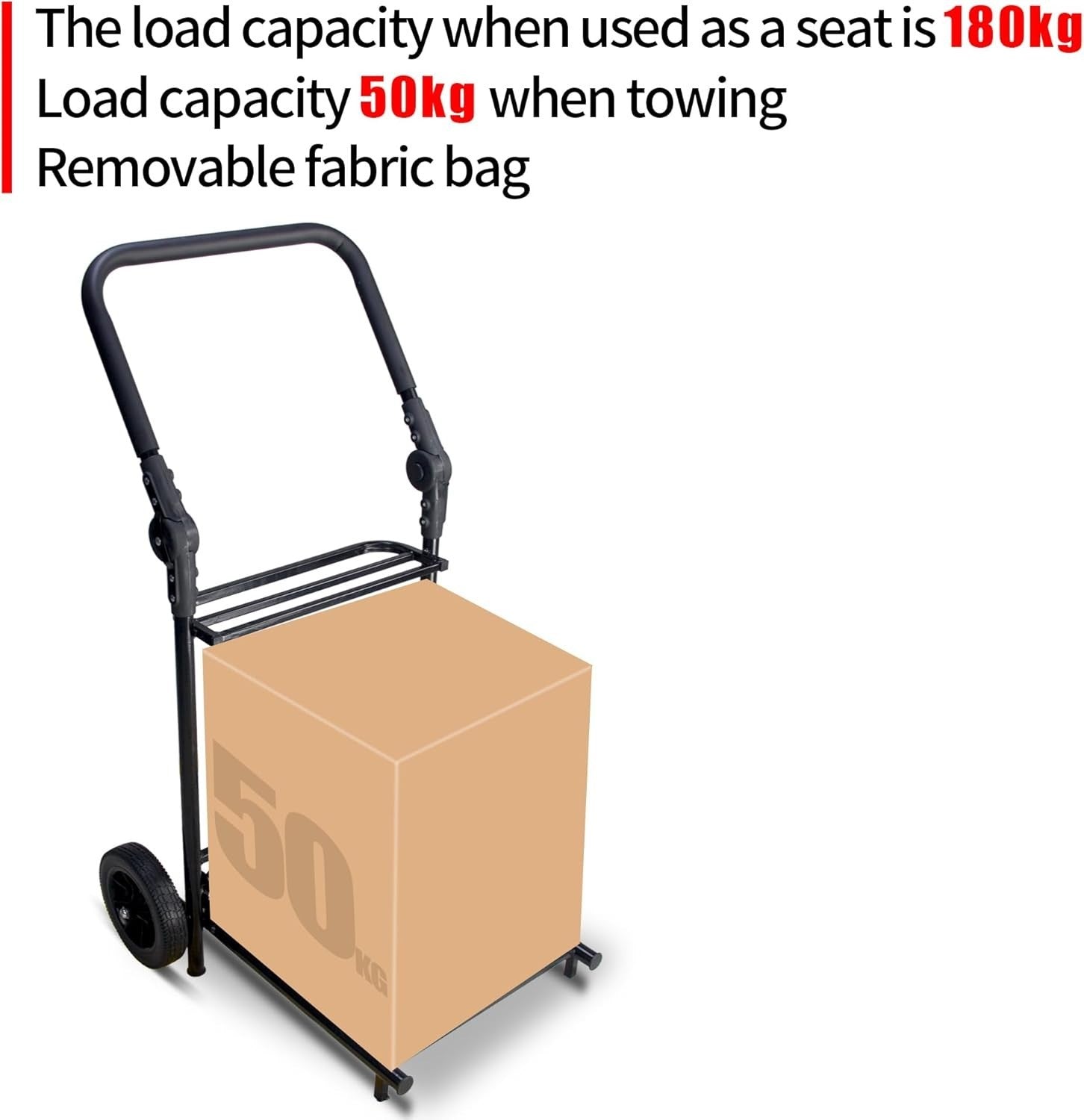 Heavy Duty Foldable Shopping Trolley Cart 110lbs Load 120L Bag Seat