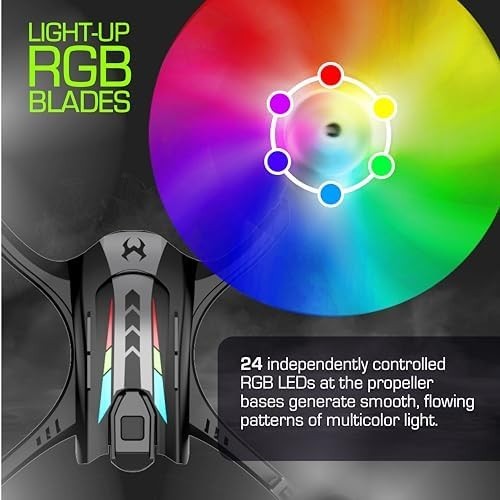Sky Viper Nova Light FX Drone RGB LED 1080p Camera Auto Launch One-Touch Stunt