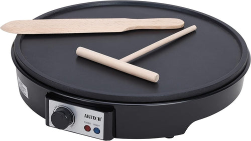 12" Electric Pancake Crepe Maker Non-Stick Hot Plate Adjustable Temp 1000W