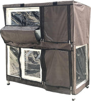 Large 2 Tier Rabbit Hutch with Cover Double Decker Cage Ramp Trays