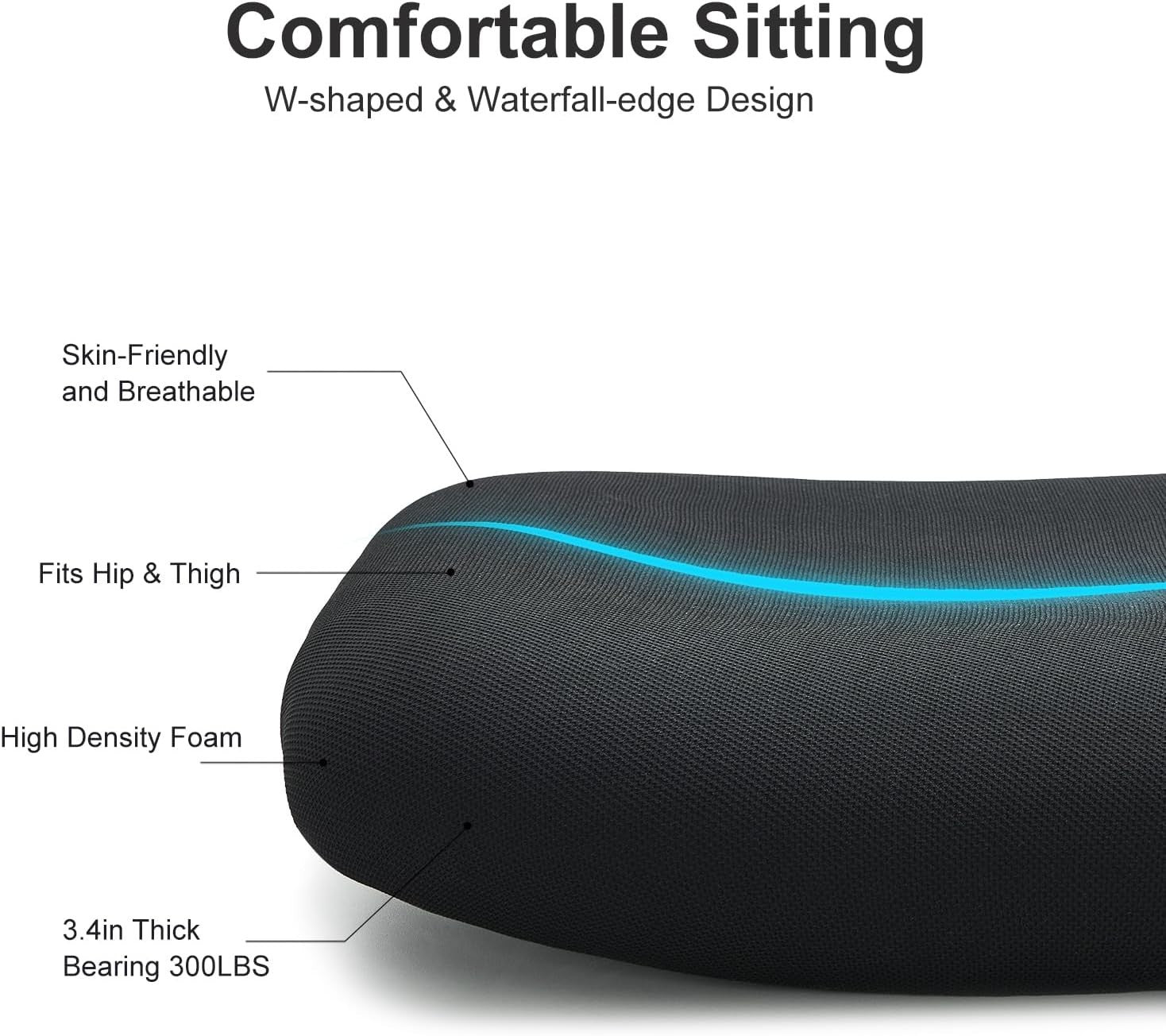 Ergonomic Office Chair Adjustable Lumbar Headrest Backrest Rocking Heavy Duty De