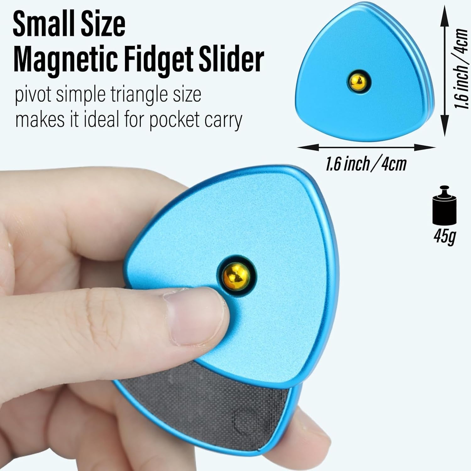 Blue Small Gen2 Pivot Fidget Triangle Magnetic Clicker EDC