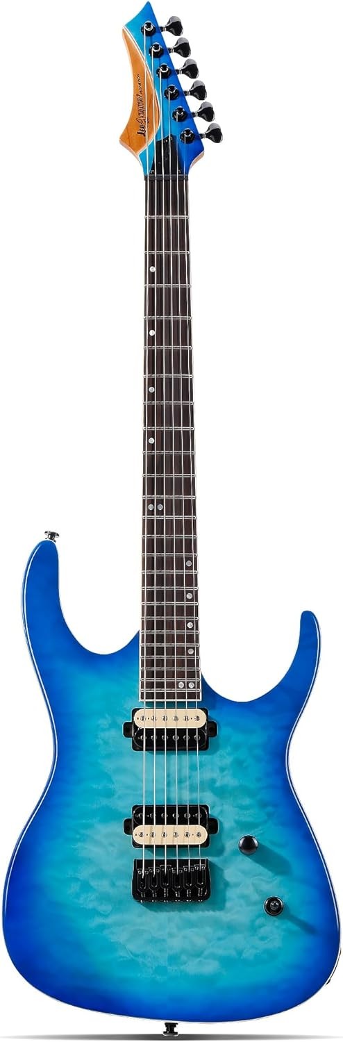 Electric Guitar HH Pickups Locking Tuners Maple Neck Blue Burst