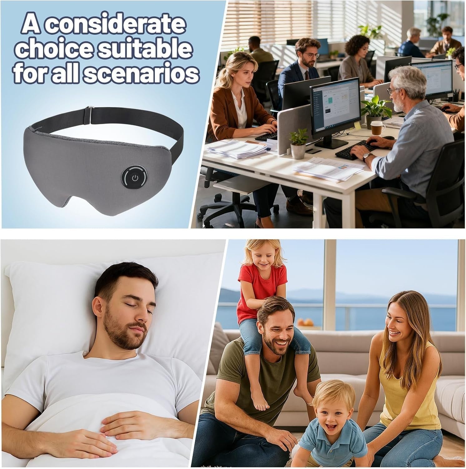 Rechargeable Heated Eye Mask Hot Cold Compress Sleep Aid