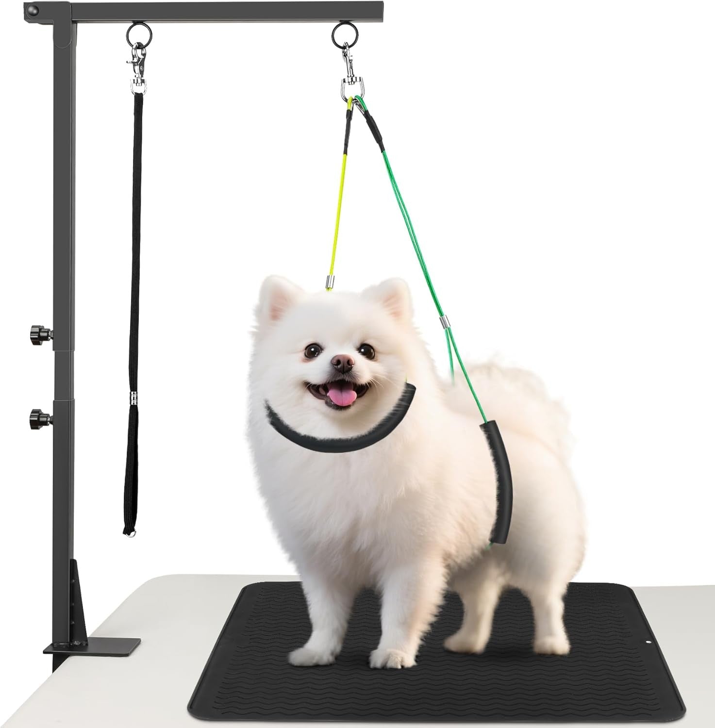Dog Grooming Arm Clamp Adjustable Height Non Slip Pad Loop No Sit Holder