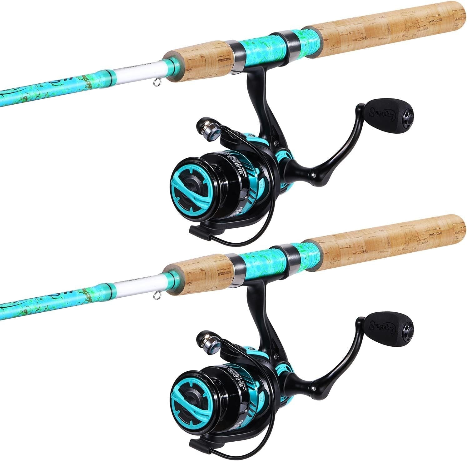 2 Pack Spinning Fishing Rod & Reel Combo 5'6" Carbon