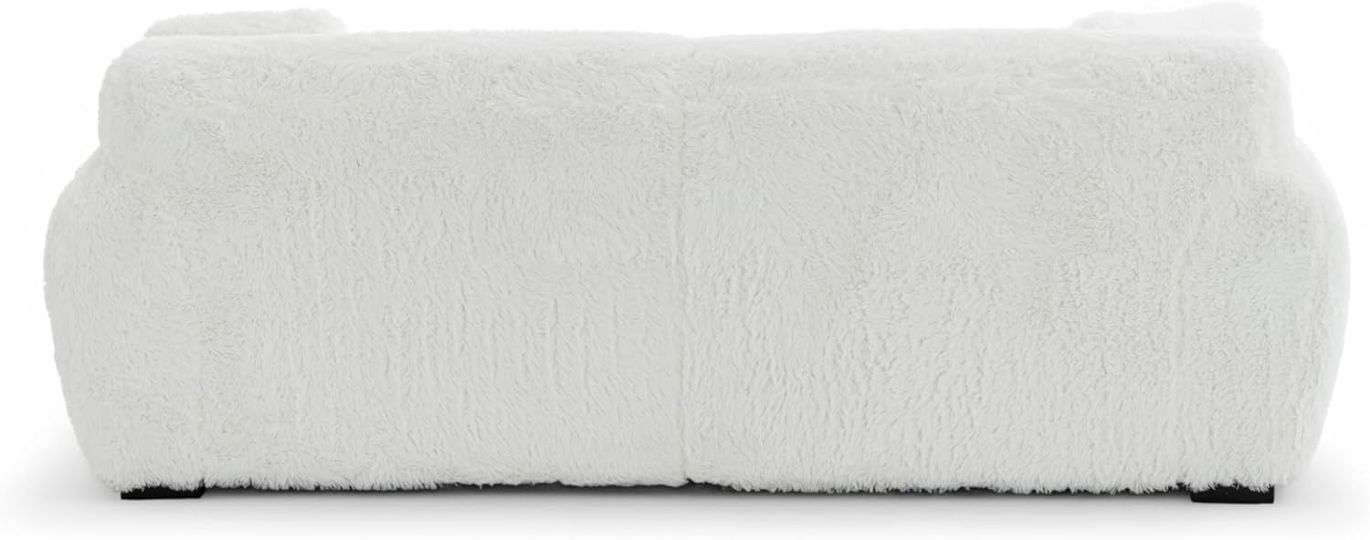 White Teddy Sofa Set 3+1 Faux Fur Deep Seat Fluffy Lounge Chair & Couch