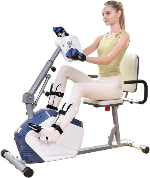 Motorized Recumbent Rehab Bike Electric Arm Leg Trainer w/Protective Bracket