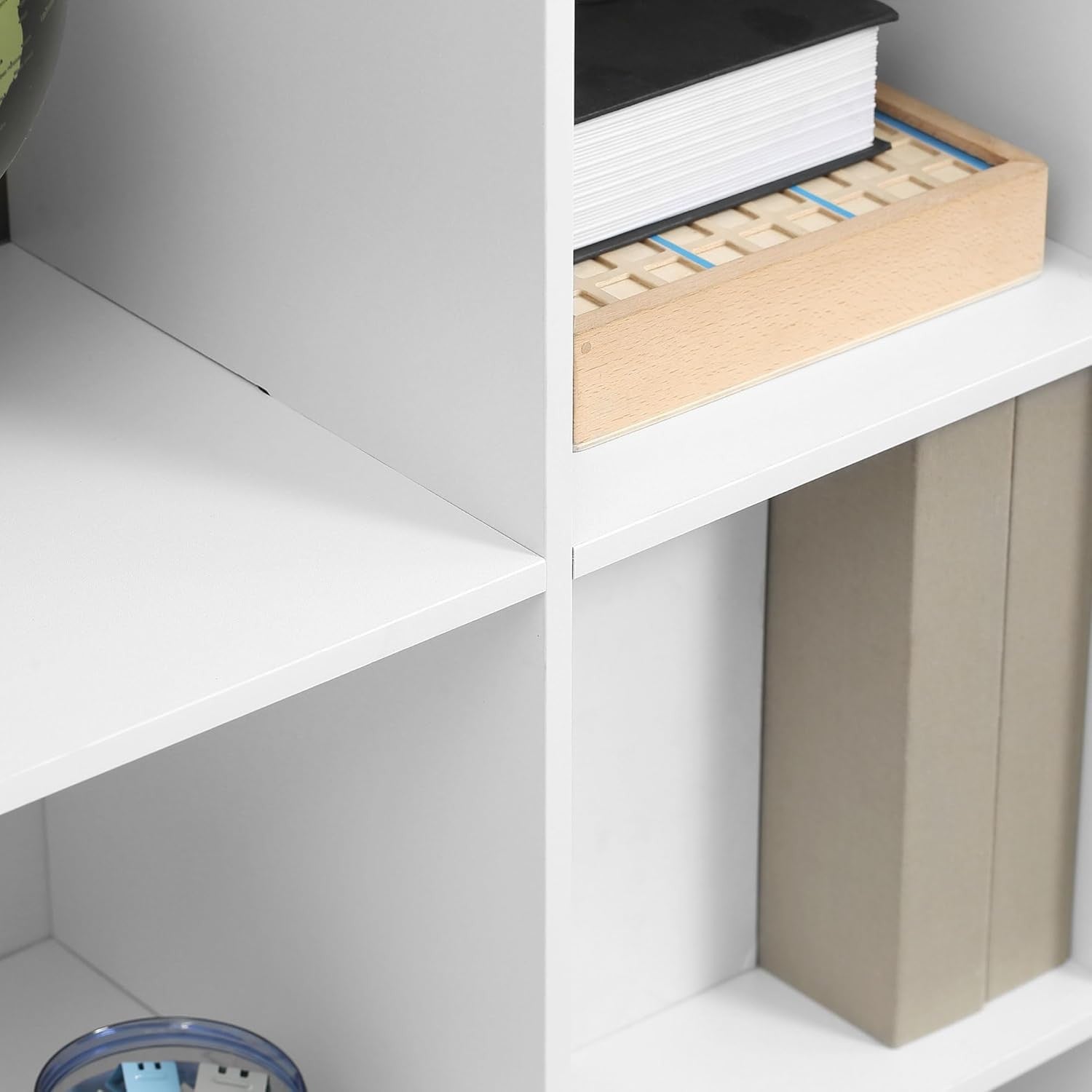 Modern 3-Tier Cube Storage Shelf, 6 Cube Bookcase Unit, Freestanding Step Design