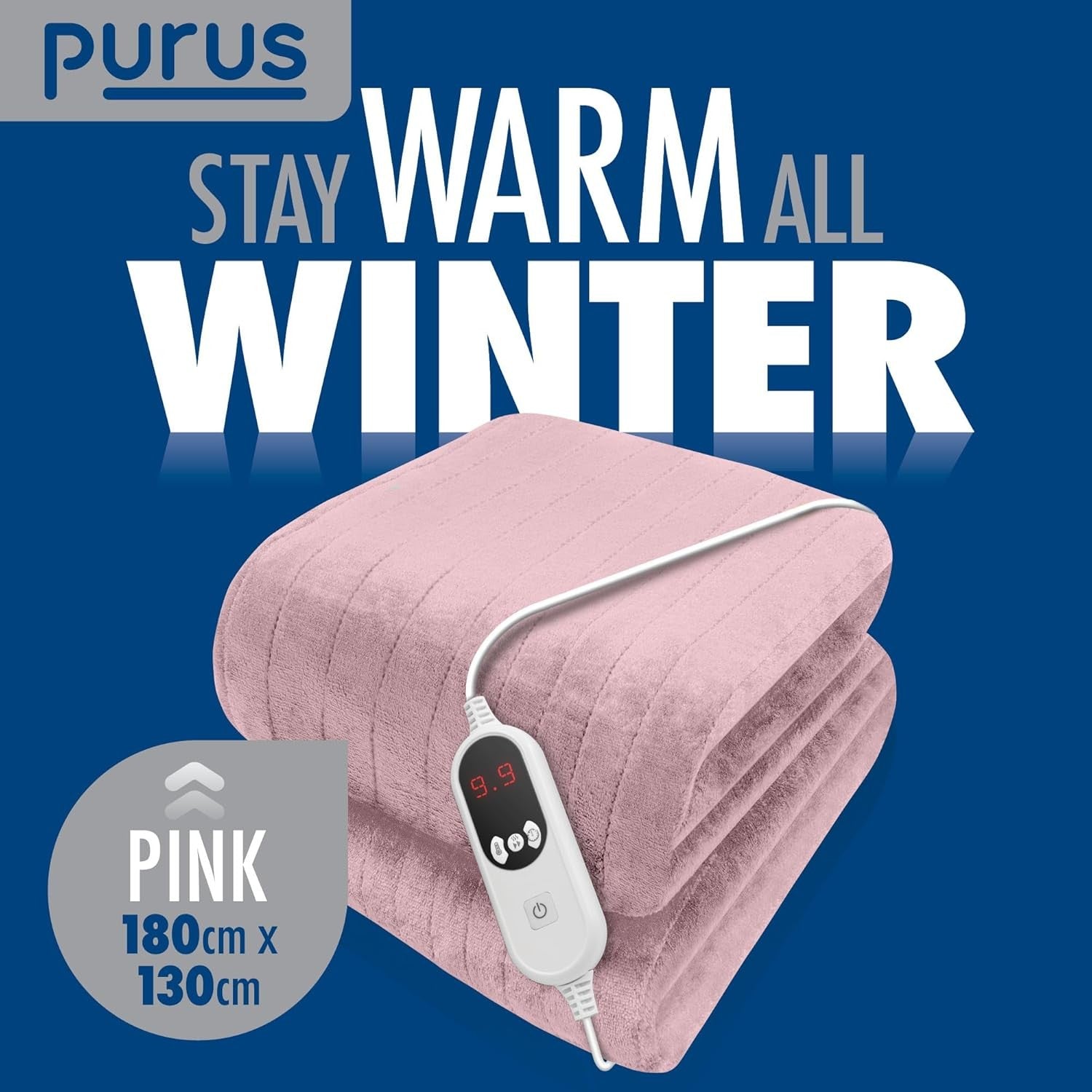 Electric Heated Throw Blanket XL 9 Heat Settings Timer Washable