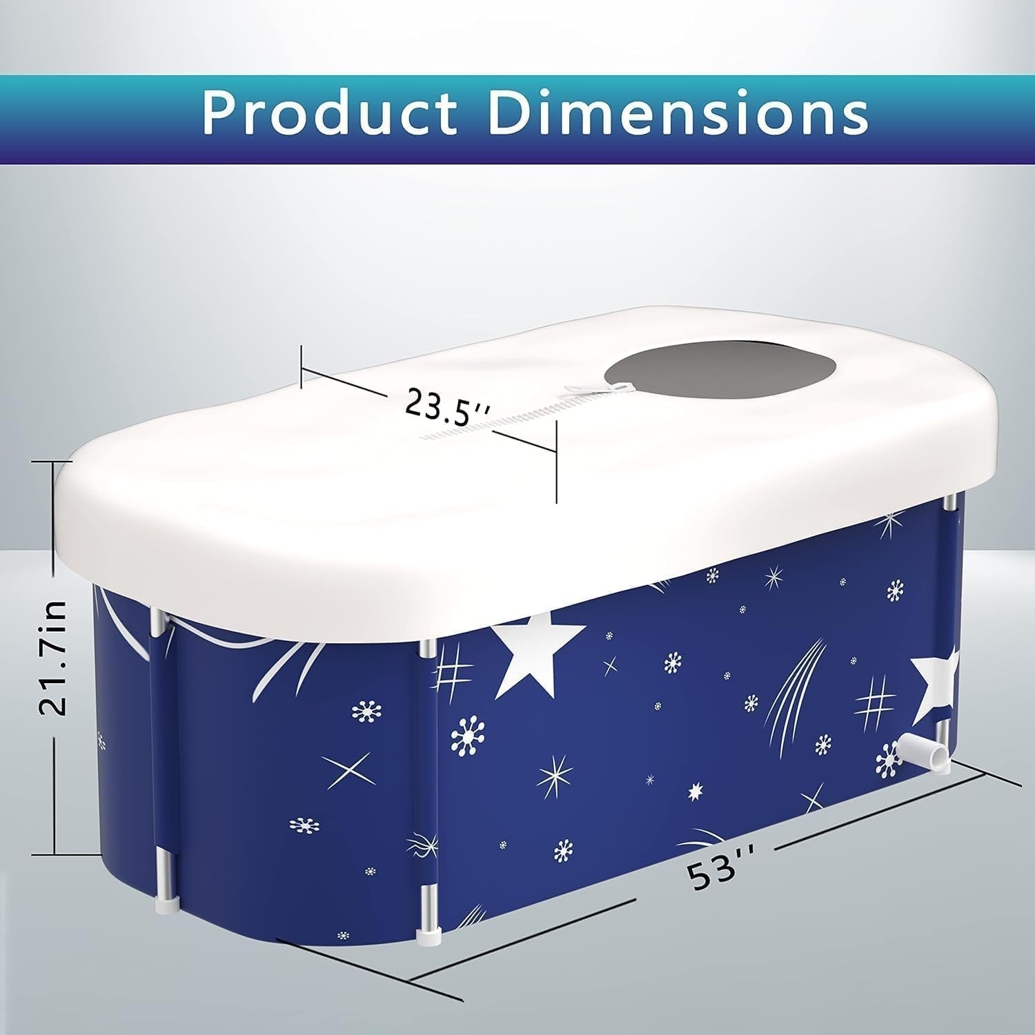 140cm Foldable Adult & Family SPA Tub – Portable Soaking Bath with Lid