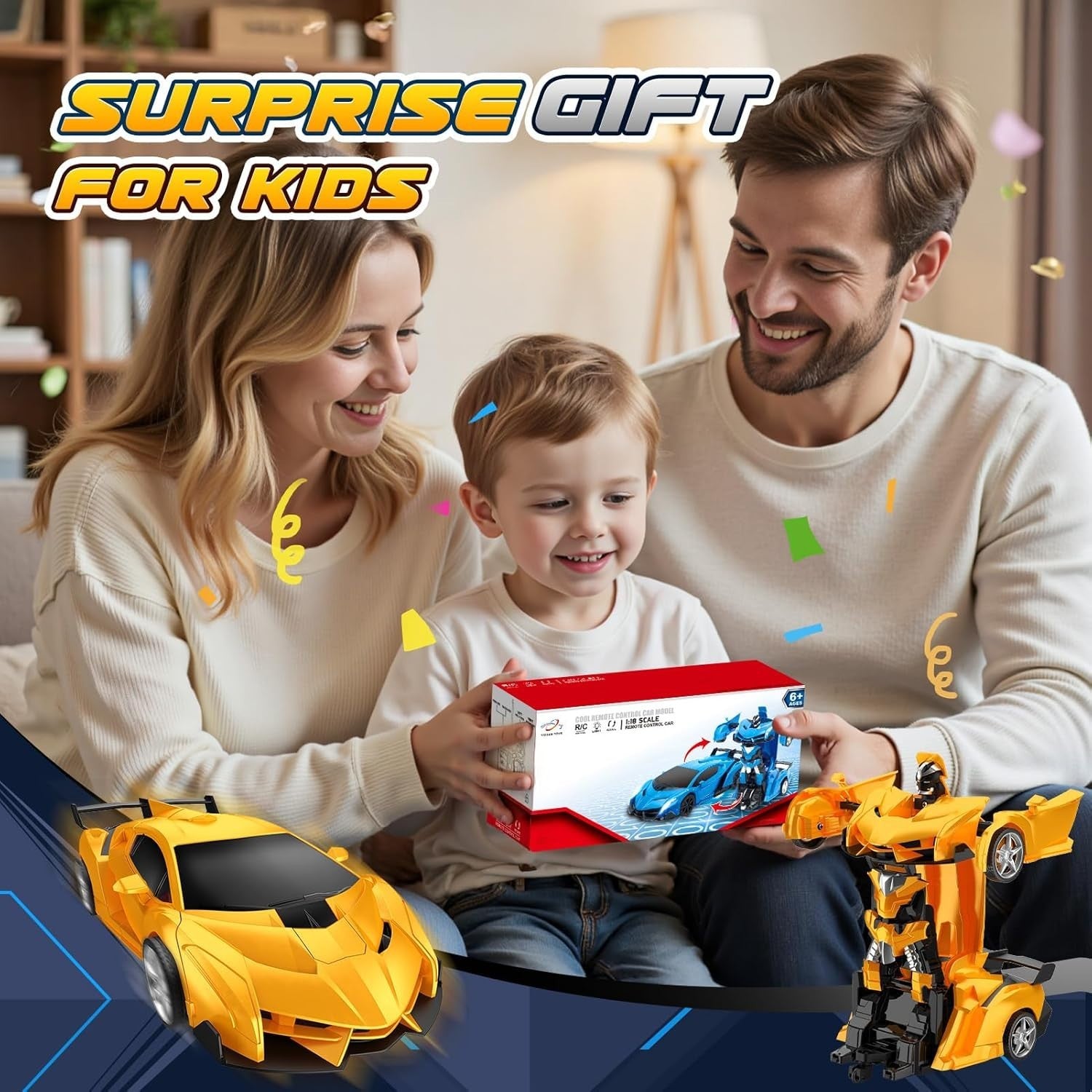 2-in-1 Transforming RC Car Robot Toy | 360° Rotation Remote Control Vehicle