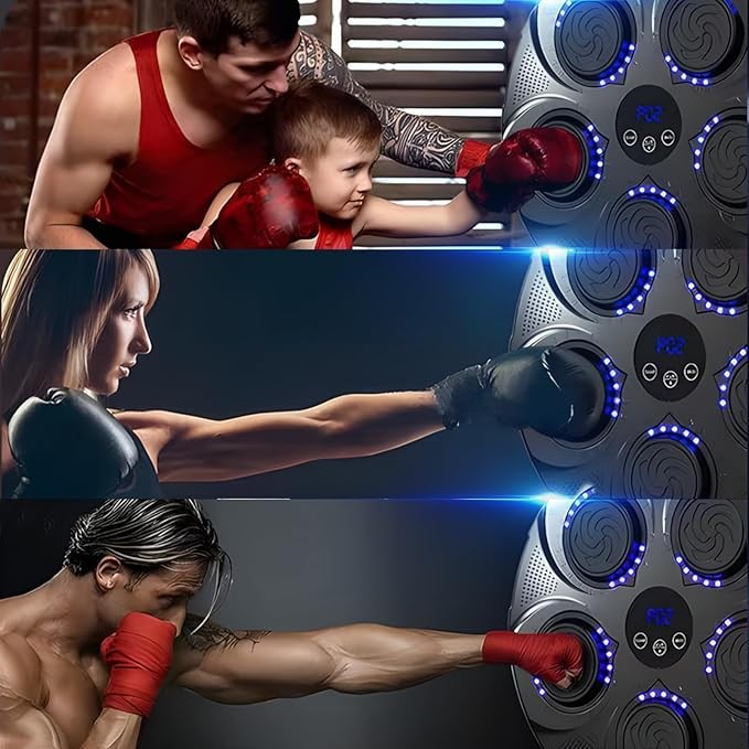 Bluetooth Music Boxing Trainer LED Punch Targets Wall Mounted Home Workout