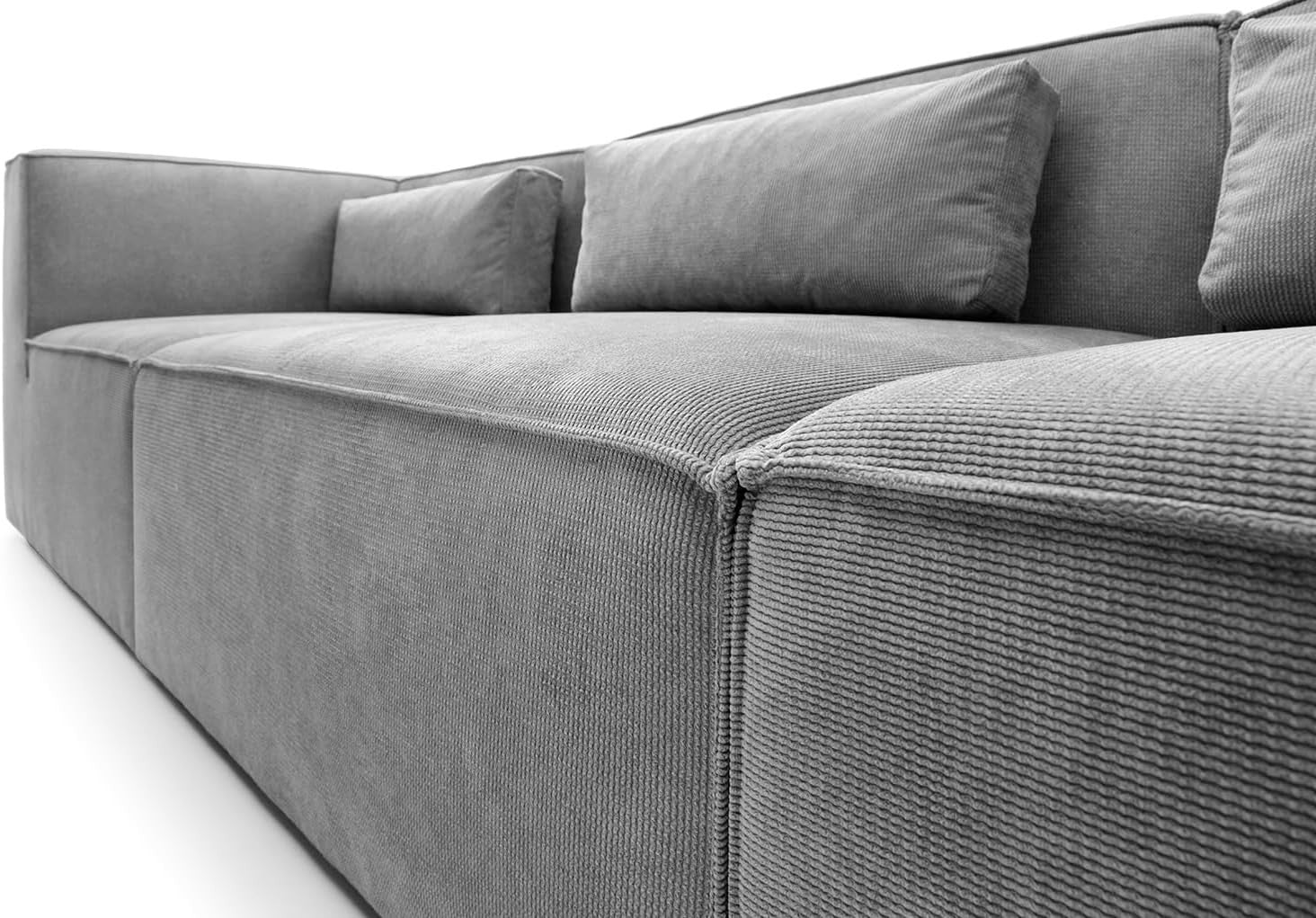 Light Grey Corner Sofa 5 Seater Modular L Shape | 282x257x73cm Sectional
