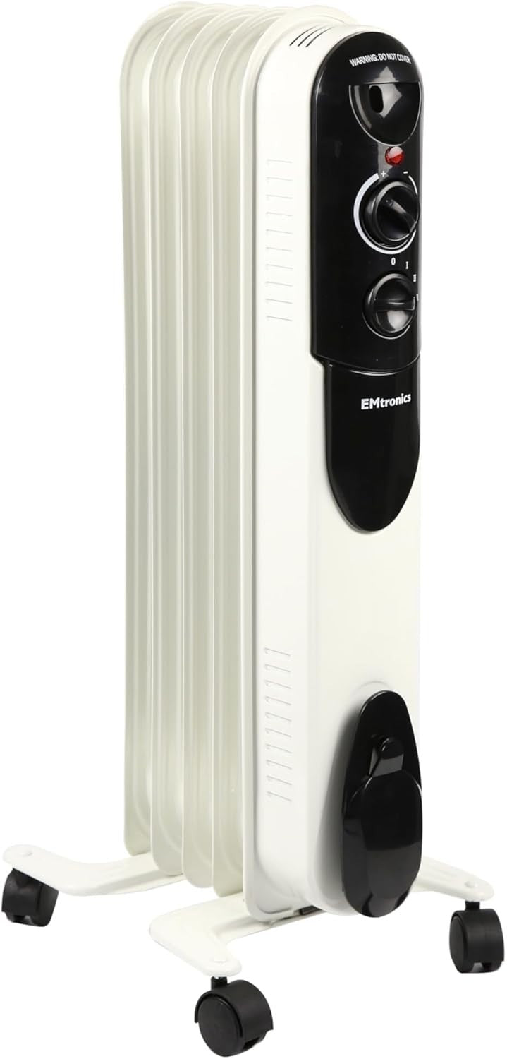 Portable 1000W Oil Heater Radiator 5 Fin Adjustable Thermostat 10sqm Room