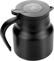 Vacuum Teapot 800ml Stainless Steel Tea Coffee Pot Temp Display Black