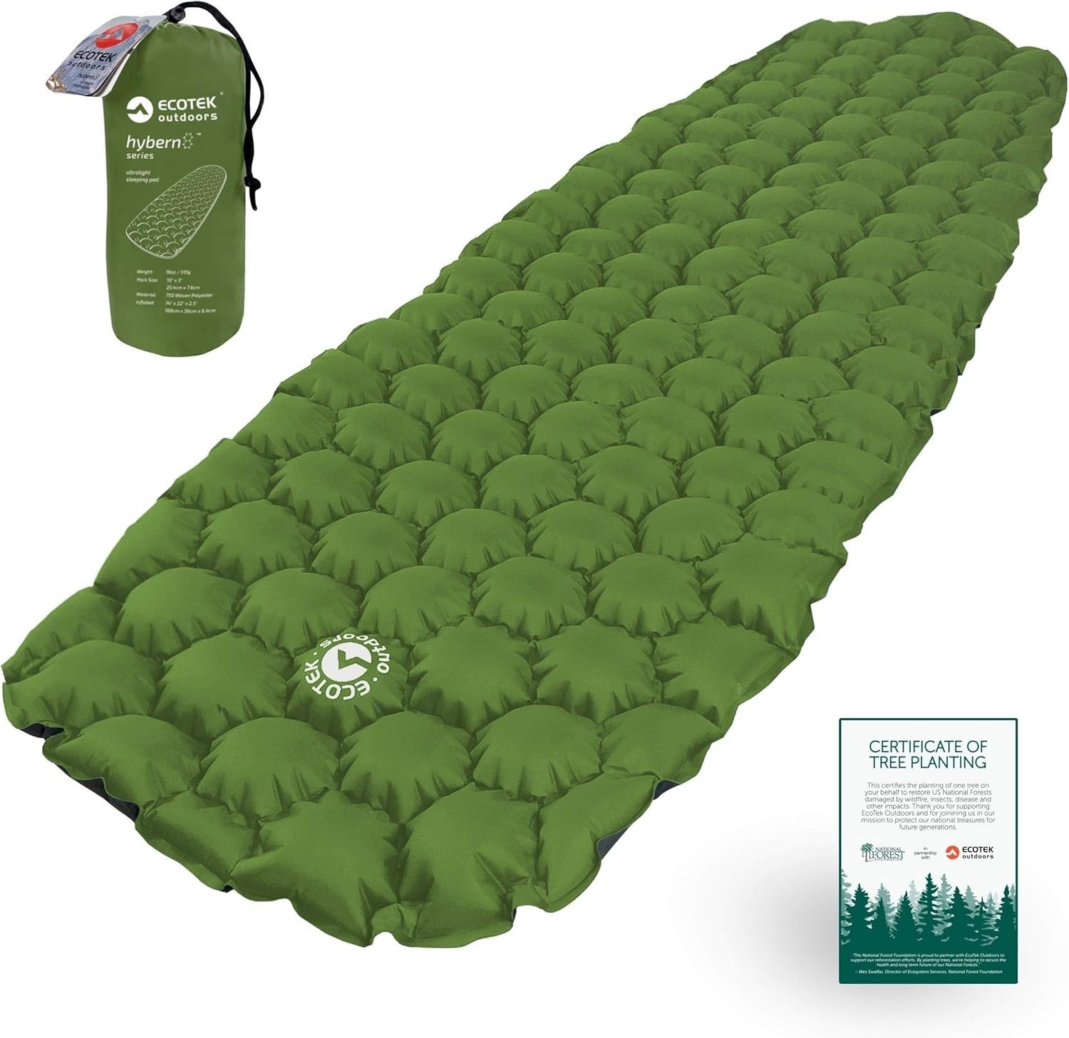 Ultralight Inflatable Sleeping Pad for Hiking, Backpacking & Camping
