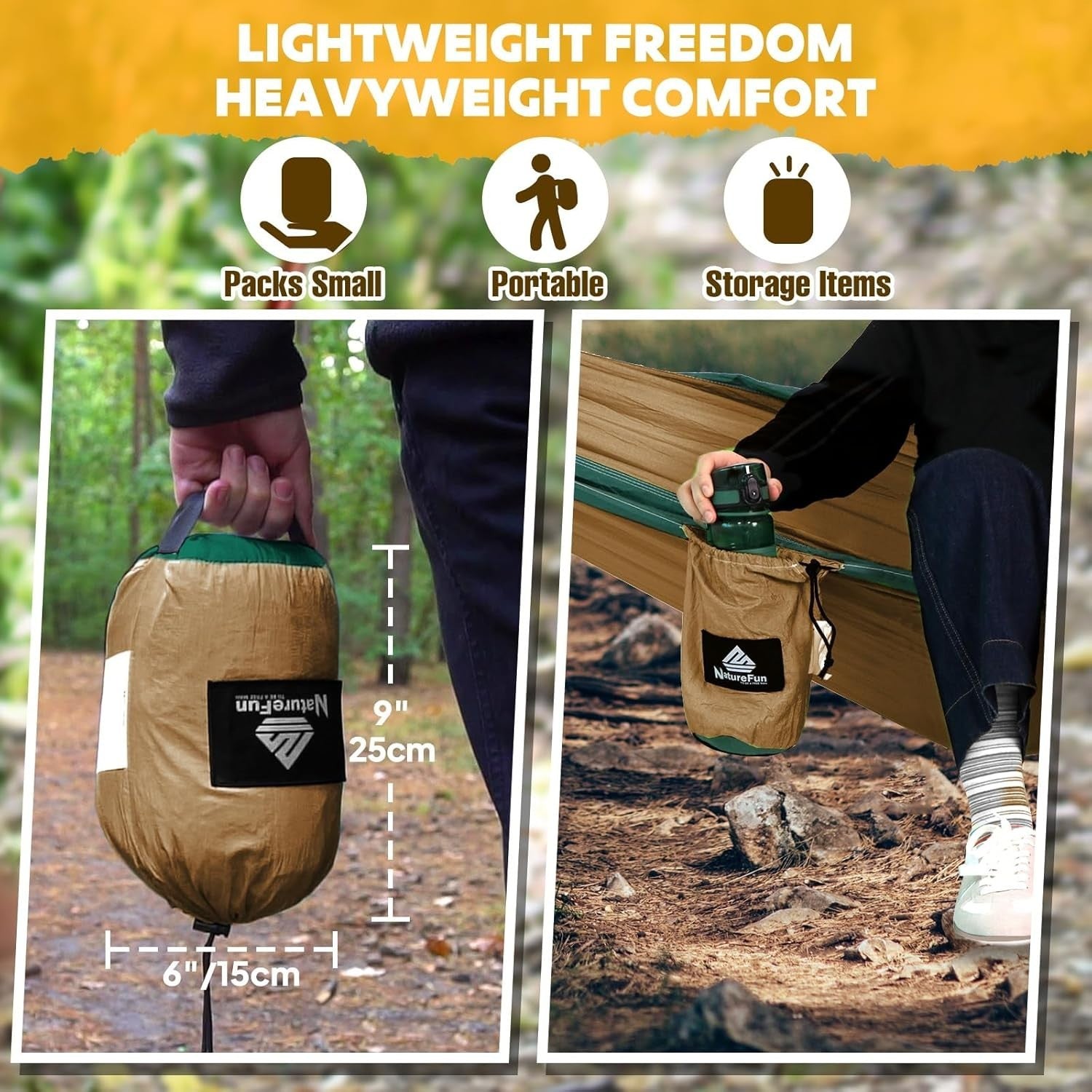 Camping Hammock 300kg Ultra-Light 300x200cm Nylon Quick Dry Travel Bed