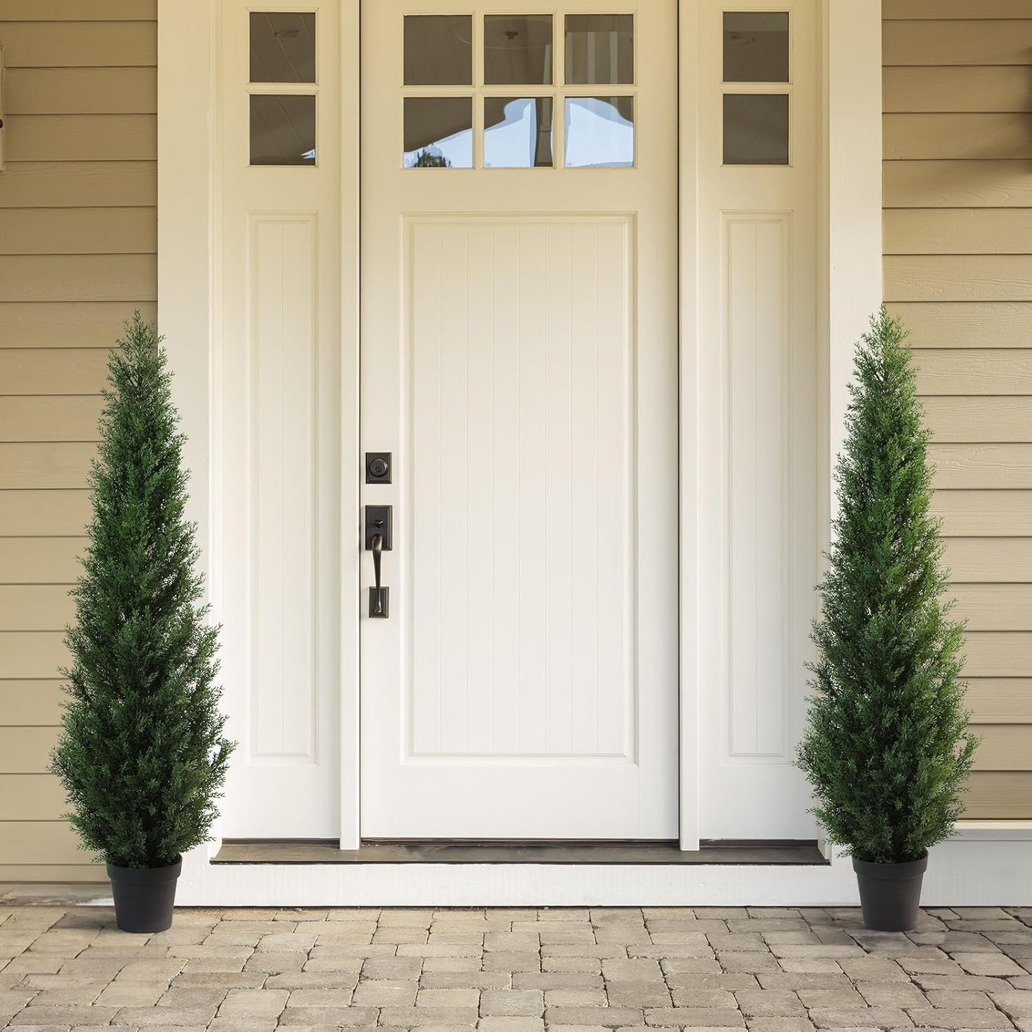 155cm Artificial Cedar Tree 2-Pack Outdoor Tall Fake Plants Porch Garden Decor