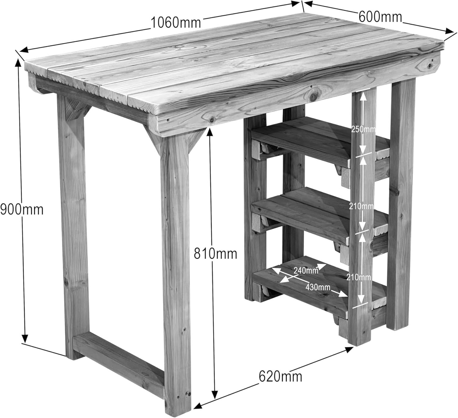 Wooden Garden Potting Table – Multi-Purpose Workbench 106cm Outdoor Bench