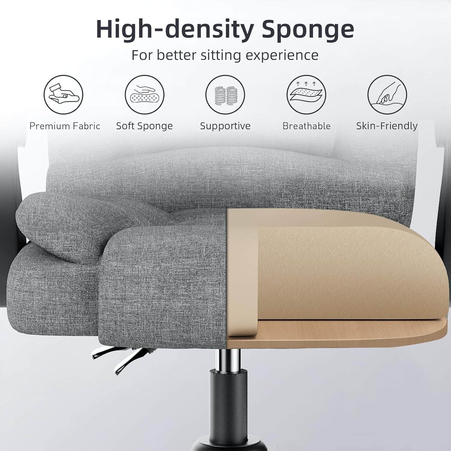 Ergonomic Office Chair Mesh High Back Desk Seat Adjustable Height Swivel Dark Gr
